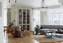 Фото - Спокойный и уютный современный интерьер в квартире с неправильной планировкой в Санкт-Петербурге